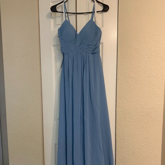 Azazie Shannon Dress in Steel Blue - Picture 2 of 4